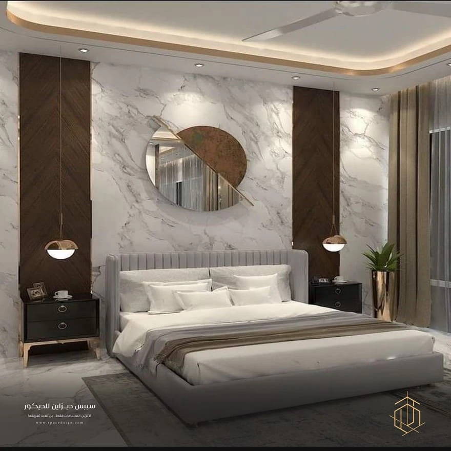 خلفيات سرير بديل الخشب مع اضاءة