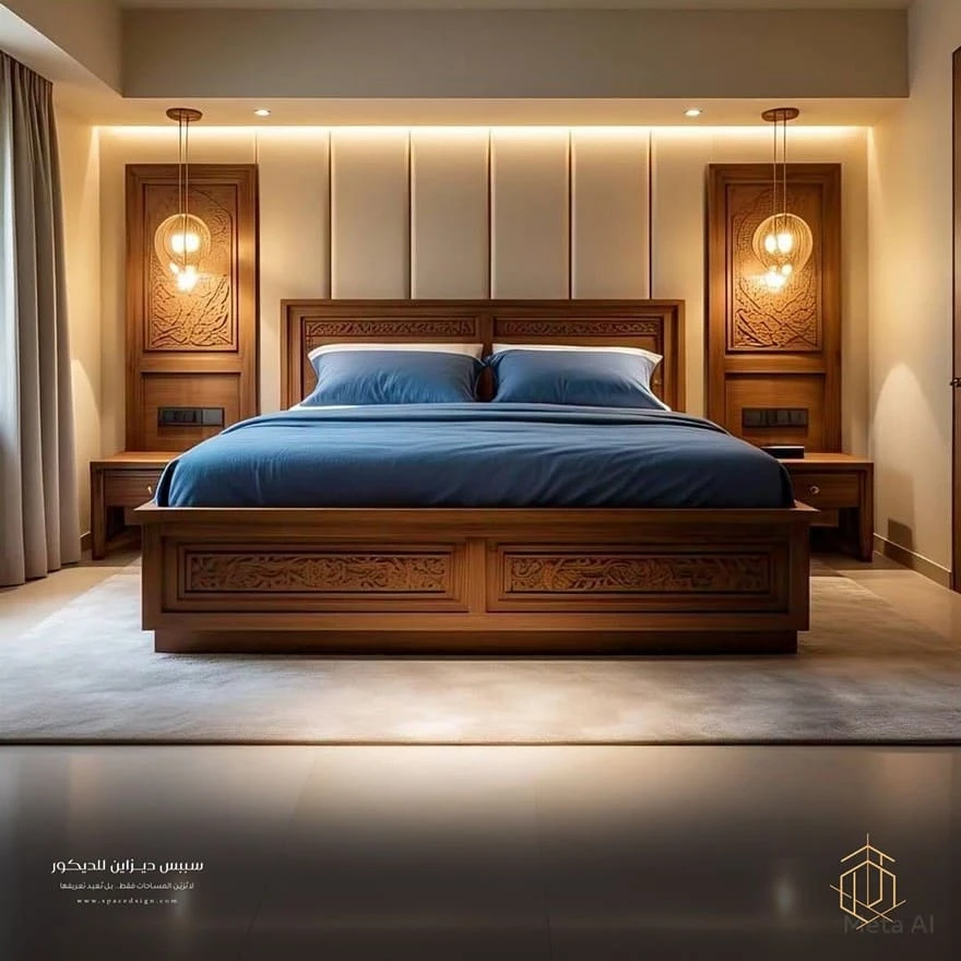 تكسيات خشب لغرف النوم الرياض