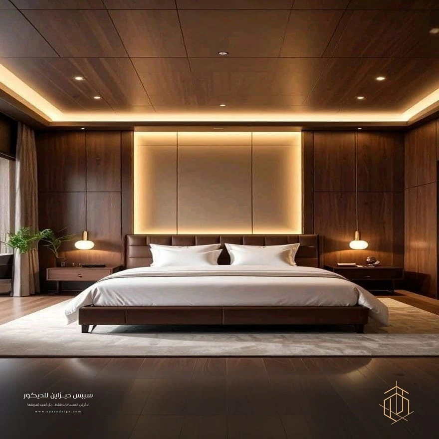 ديكور خلف السرير خشب الرياض